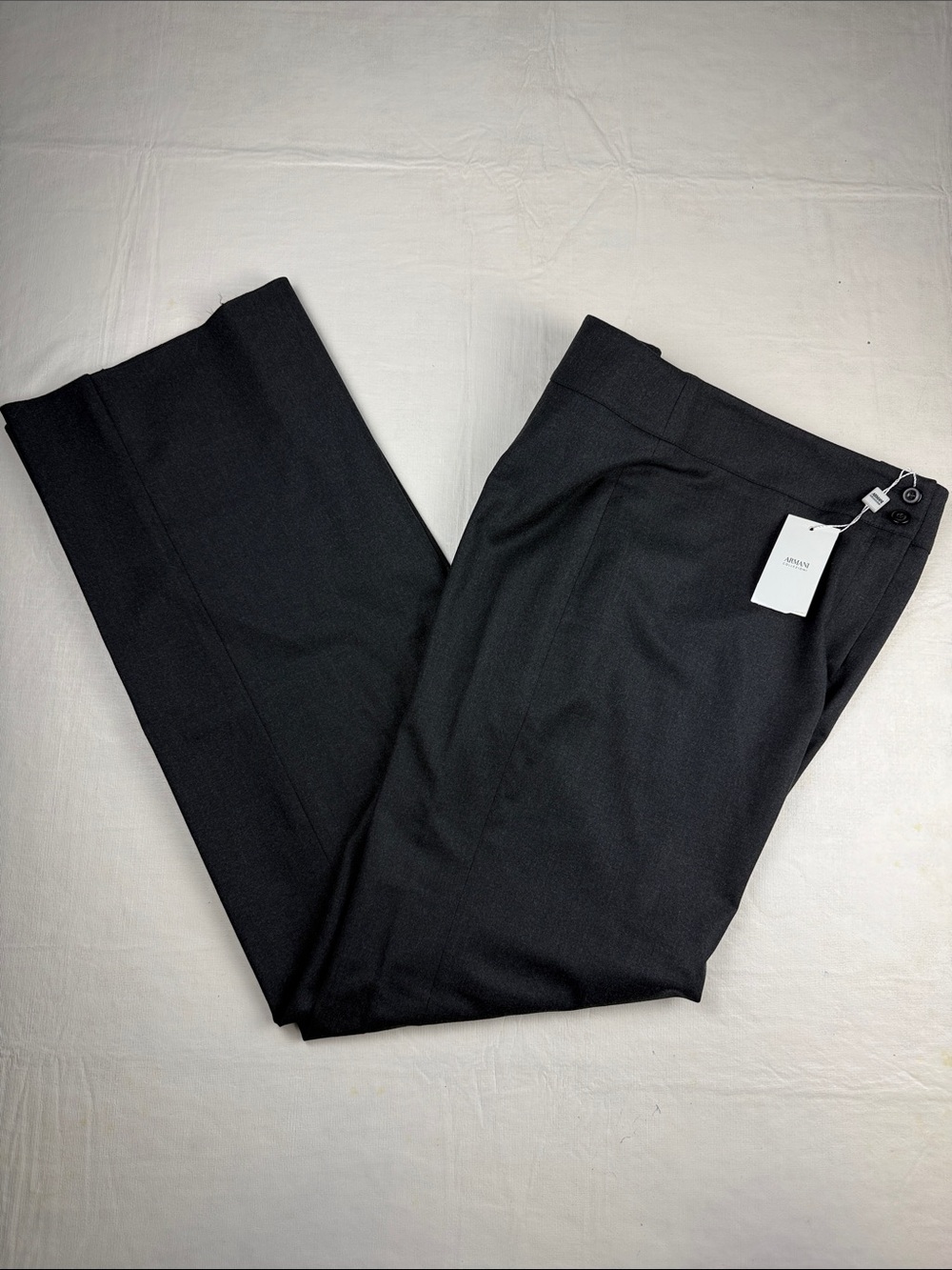 Armani Collezioni Women's Black Flat Front Straight Leg Pants Size 12 NWT